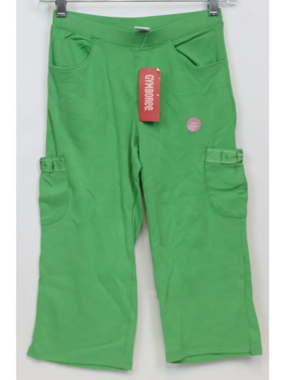 2008 Gymboree Tennis Match Green Capri Pants sz 10 Cargo Pockets Bows Yoga Casua